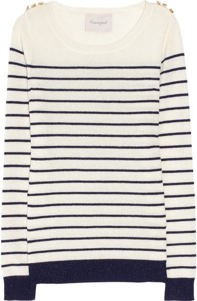 Crumpet Sparkle Striped Cashmere Sweater in Blue - Lyst