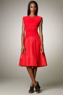 Donna Karan New York Pleated Taffeta Dress - Lyst
