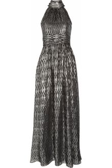 Halston Heritage Halterneck Metallic Silk-blend Jacquard Gown - Lyst