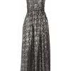 Halston Heritage Halterneck Metallic Silkblend Jacquard Gown in Silver - Lyst