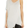 Helmut Lang Asymmetric Jersey Top in Gray - Lyst