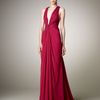 J. Mendel Plungeneck Chiffon Gown in Purple (fuchsia) - Lyst