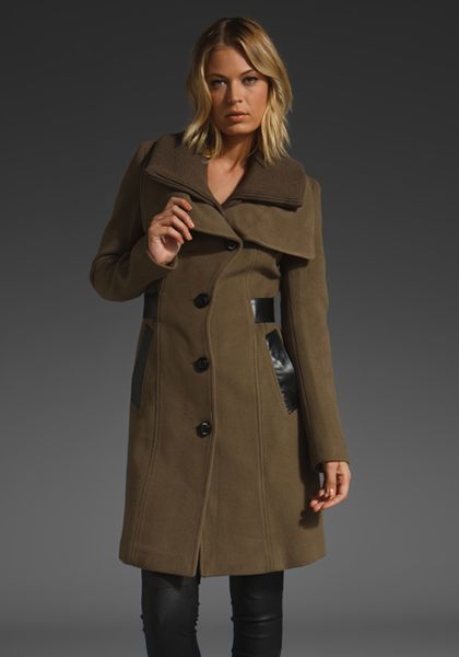 Mackage Nola Rib Coat in Green (taupe) - Lyst