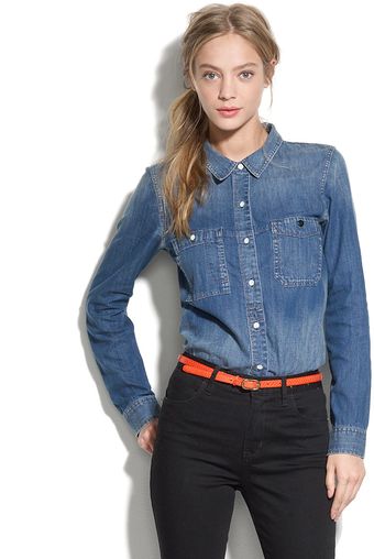 Madewell Shrunken Denim Boyshirt - Lyst