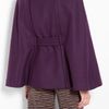Milly Purple Sienne Belted Cape in Purple - Lyst