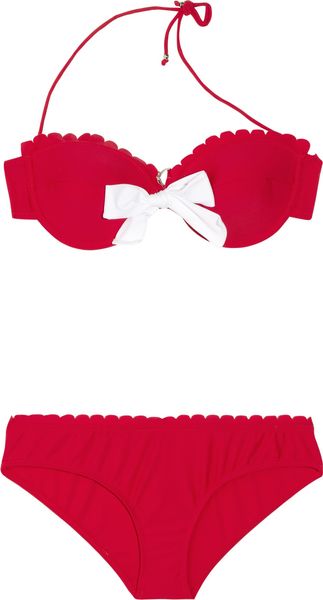 Miu Miu Bow-embellished Halterneck Bikini - Lyst