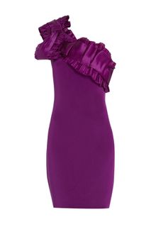 Notte By Marchesa One Shoulder Silk Crepe Dress - Lyst