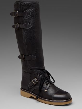  Martin High Lace Up Boot in Black & Black 