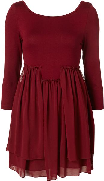 Topshop Madison Dress By Goldie** in Purple (maroon) - Lyst