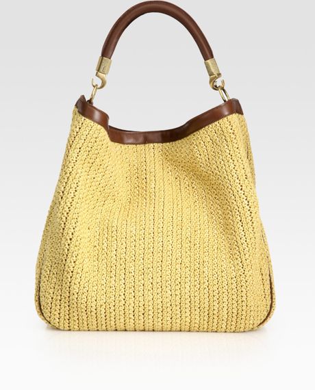 Yves Saint Laurent Ysl Large Raffia Roady Hobo in Brown (coffee) - Lyst