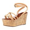 Lanvin Pythonprinted Cork Wedge in Beige - Lyst