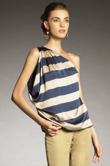 Lanvin One-shoulder Striped Top - Lyst