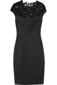 Lela Rose Lace and Silk-faille Dress - Lyst