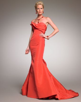 Oscar de la Renta Strapless Mermaid Gown - Lyst
