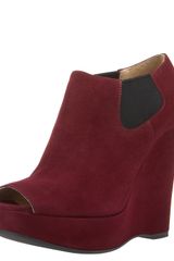 Prada Gored Peep-toe Wedge