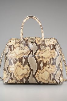Valentino Rockstud Python Dome Bag - Lyst