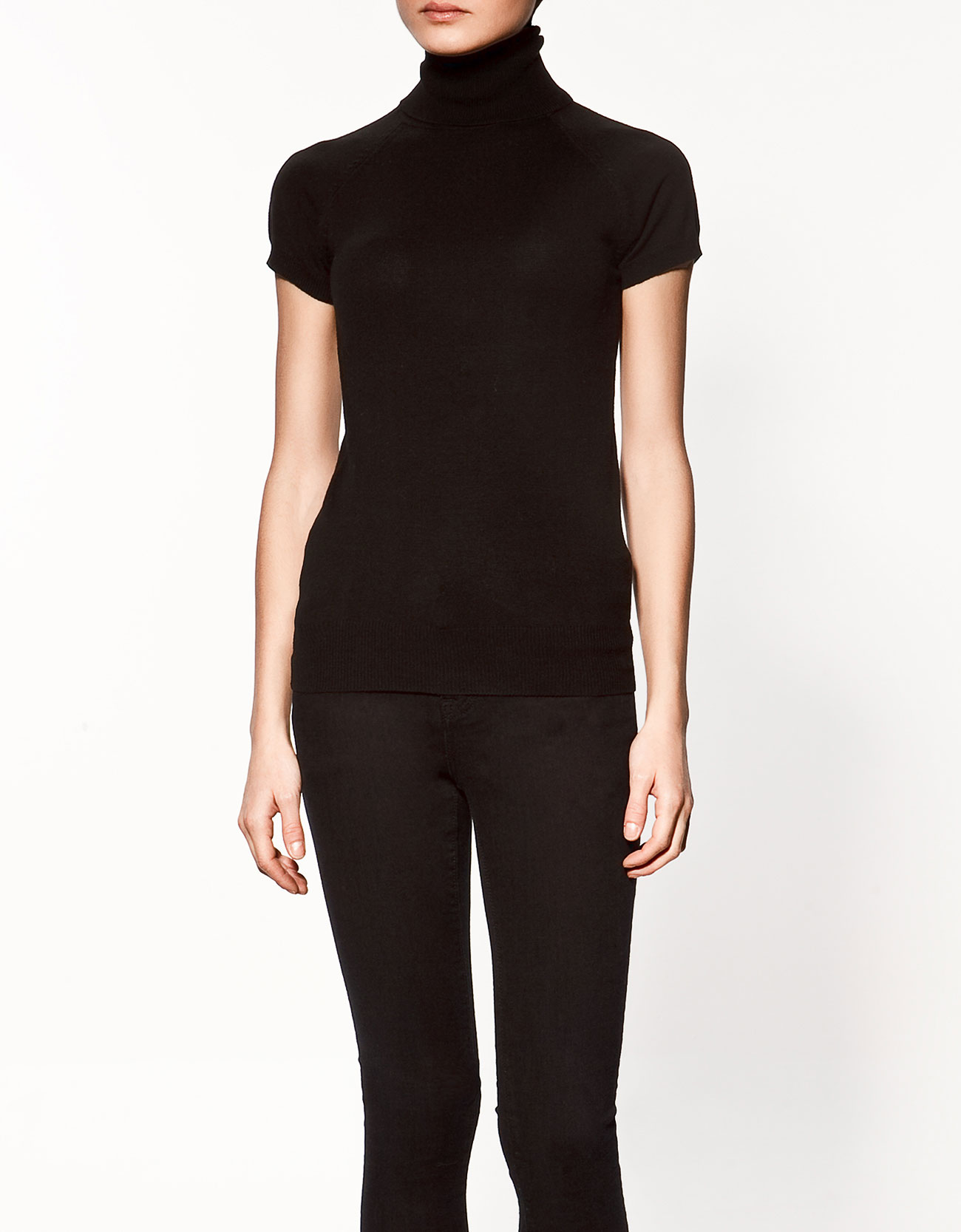 Zara Turtleneck Jersey in Black Lyst