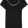 Dkny Beadembellished Cotton Tshirt in Black - Lyst