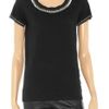 Dkny Beadembellished Cotton Tshirt in Black - Lyst