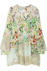 Etro Floral-print Cotton and Silk-blend Voile Blouse