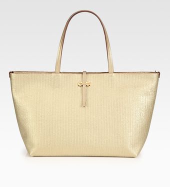 Ferragamo Metallic Leather Tote Bag - Lyst
