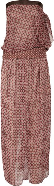 Marc Jacobs Printed Silkchiffon Strapless Gown in Red - Lyst