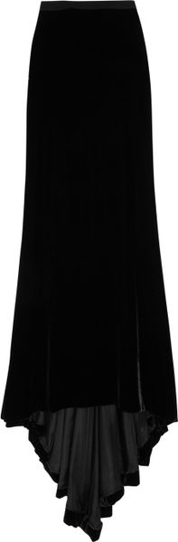 Marchesa Velvet Maxi Skirt in Black - Lyst