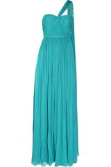 Notte By Marchesa Draped-strap Silk-chiffon Gown