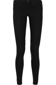 Rag & Bone Leather-paneled Mid-rise Leggings-style Jeans - Lyst