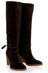 Vanessa Bruno Athé Velvet Rubber Wedge Boots