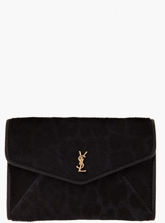 Yves Saint Laurent Black Pony Wallet - Lyst