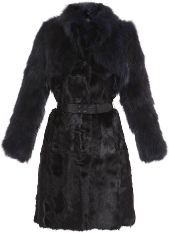 Hockley Elektra Fox and Kidskin Coat - Lyst