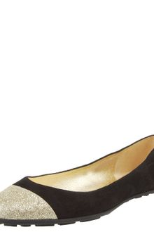 Jimmy Choo Glitter-toe Suede Ballerina - Lyst