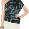 Lanvin Printed Silksatin Oneshoulder Top in Blue - Lyst