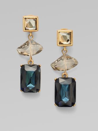 Oscar de la Renta Multi-stone Drop Earrings - Lyst