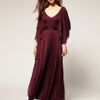 River Island Layered Sleeve Tie Waist Maxi Dress in Purple (aubergine) - Lyst