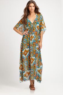 Tory Burch Long Printed Caftan - Lyst