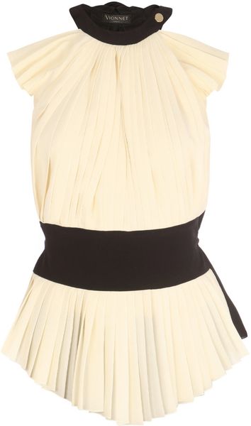 Vionnet Silk Top in Beige (white) - Lyst