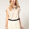 Asos Collection Asos Embellished Collar Swing Shirt in Beige (mink) - Lyst