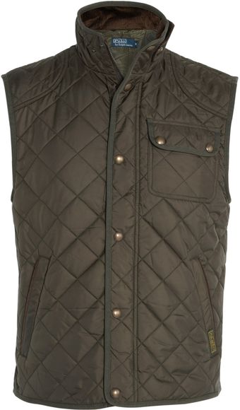 Polo Ralph Lauren Olive Sports Quilt Gilet - Lyst