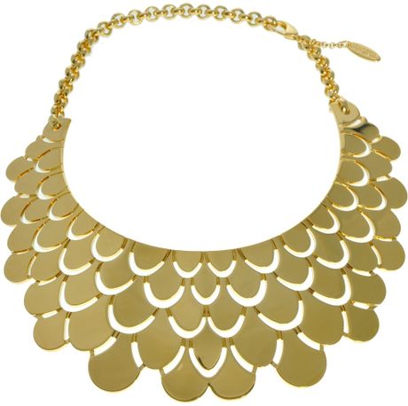 Roberto Cavalli Flat Scale Necklace in Gold - Lyst