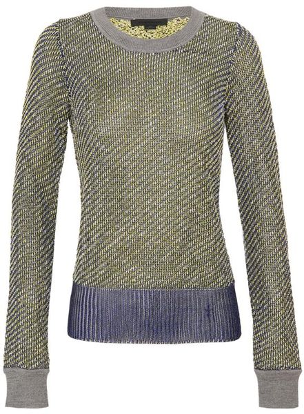 Alexander Wang Woven Techno Boucle Knit Jumper in Blue - Lyst