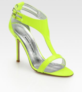  Patent Leather T-strap Sandals 