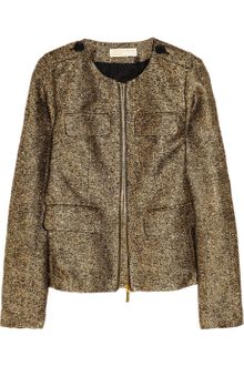 Michael by Michael Kors Metallic Silk-blend Tweed Jacket - Lyst