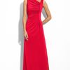 Calvin Klein Asymmetric Jersey Gown in Red - Lyst