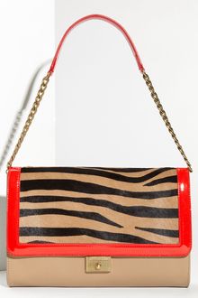 Jimmy Choo Cassie Leather & Calf Hair Clutch - Lyst
