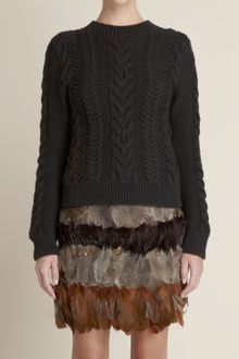 Adam Lippes Chunky Wool Cable Knit Sweater - Lyst