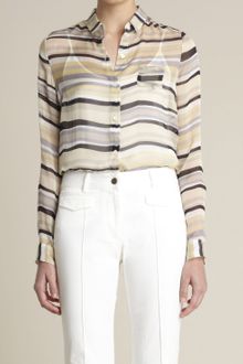 Adam Lippes Striped Chiffon Menswear Shirt - Lyst