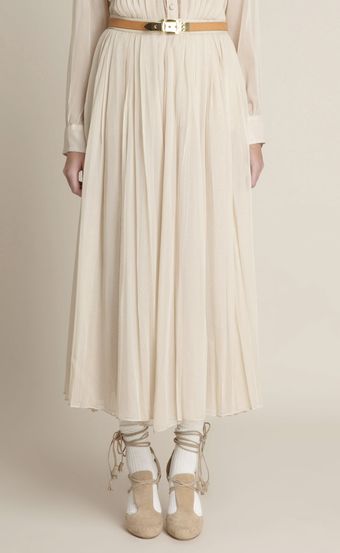 Adam Lippes Long Silk Chiffon Skirt - Lyst