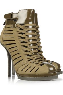 Alexander Wang Andi Suede and Glossed-leather Ankle Boots - Lyst